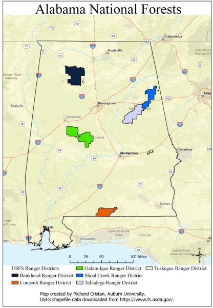 Alabama National Forest Map