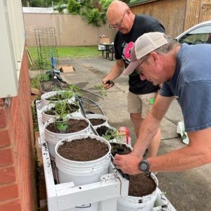 planting container gardens at Fayette County Senior Center