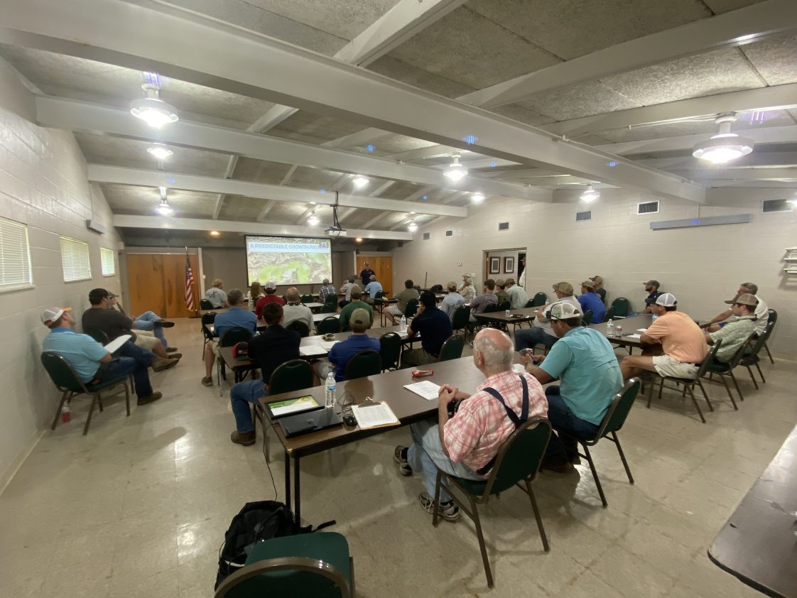 Figure 13. Scott Graham speaking at the 2022 Cotton Scouting School at the Wiregrass Research and Extension Center in Headland.