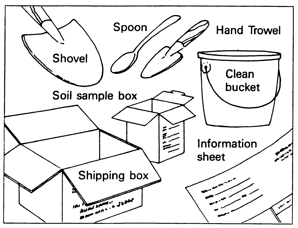 Figure 1. Supplies needed for taking home soil samples.