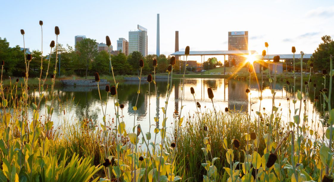 Photograph of Railroad Park in Birmingham, AL at surise