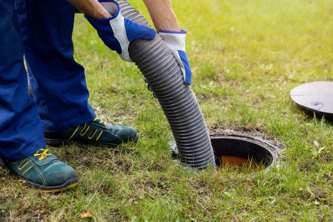 Figure 4. Inspect and pump out the septic tank.