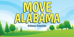 The words "Move Alabama" and "Alabama Extension" on a green landscape and sky background.
