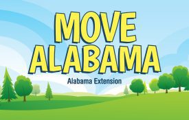 The words "Move Alabama" and "Alabama Extension" on a green landscape and sky background.