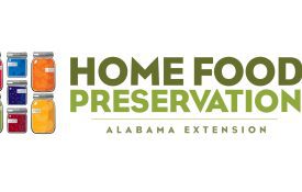 Illustrated canned jars of food with the following text: Home Food Preservation Alabama Extension.