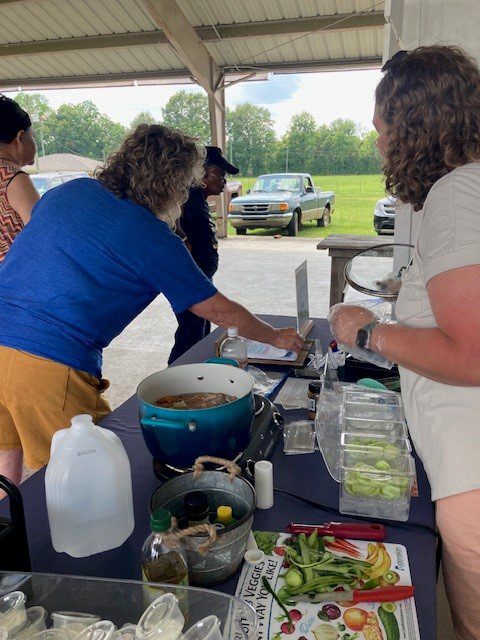 A Live Well Alabama food demonstration at the Crenshaw County Farmers Market in 2023.