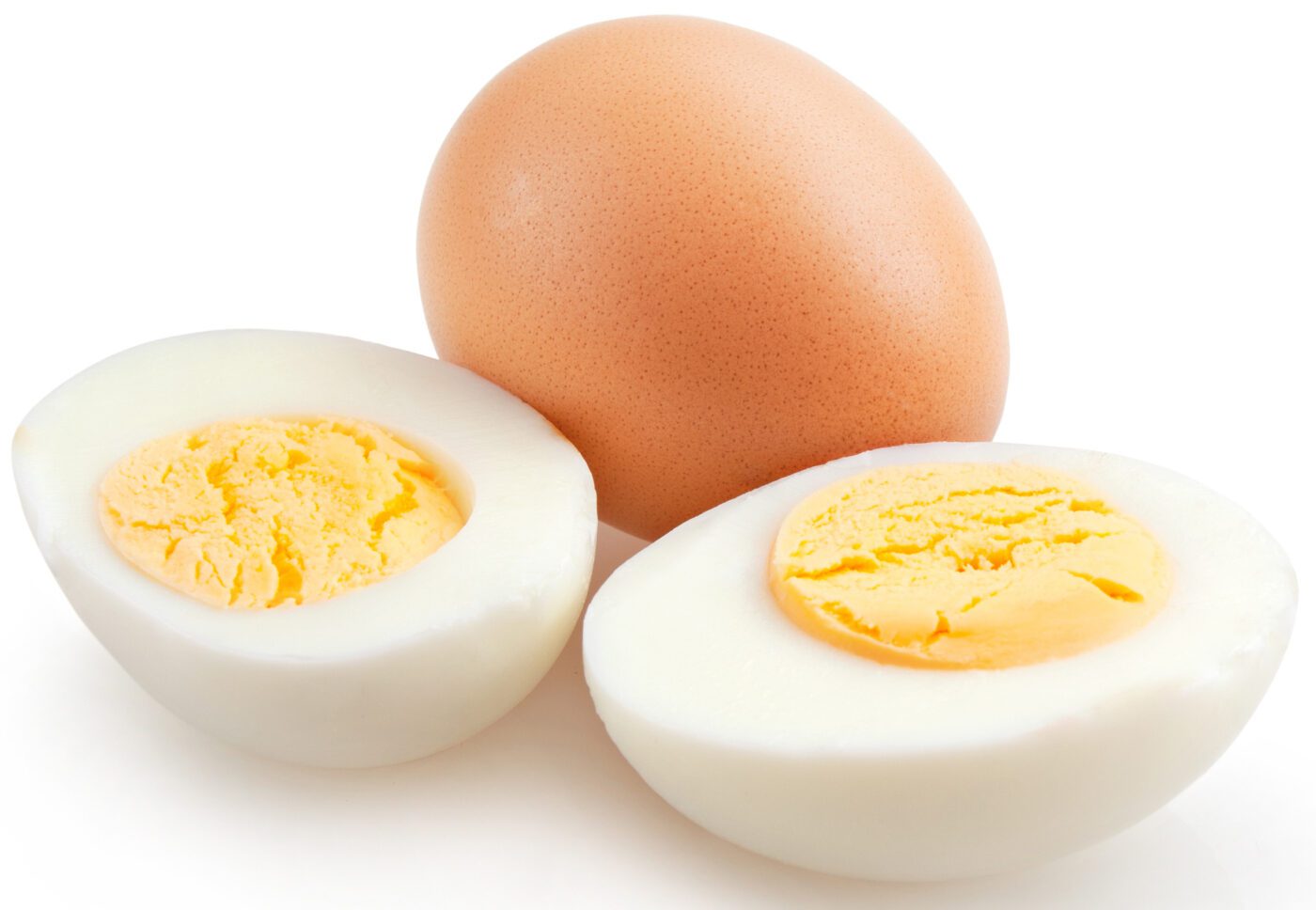 Boiled eggs isolated on white