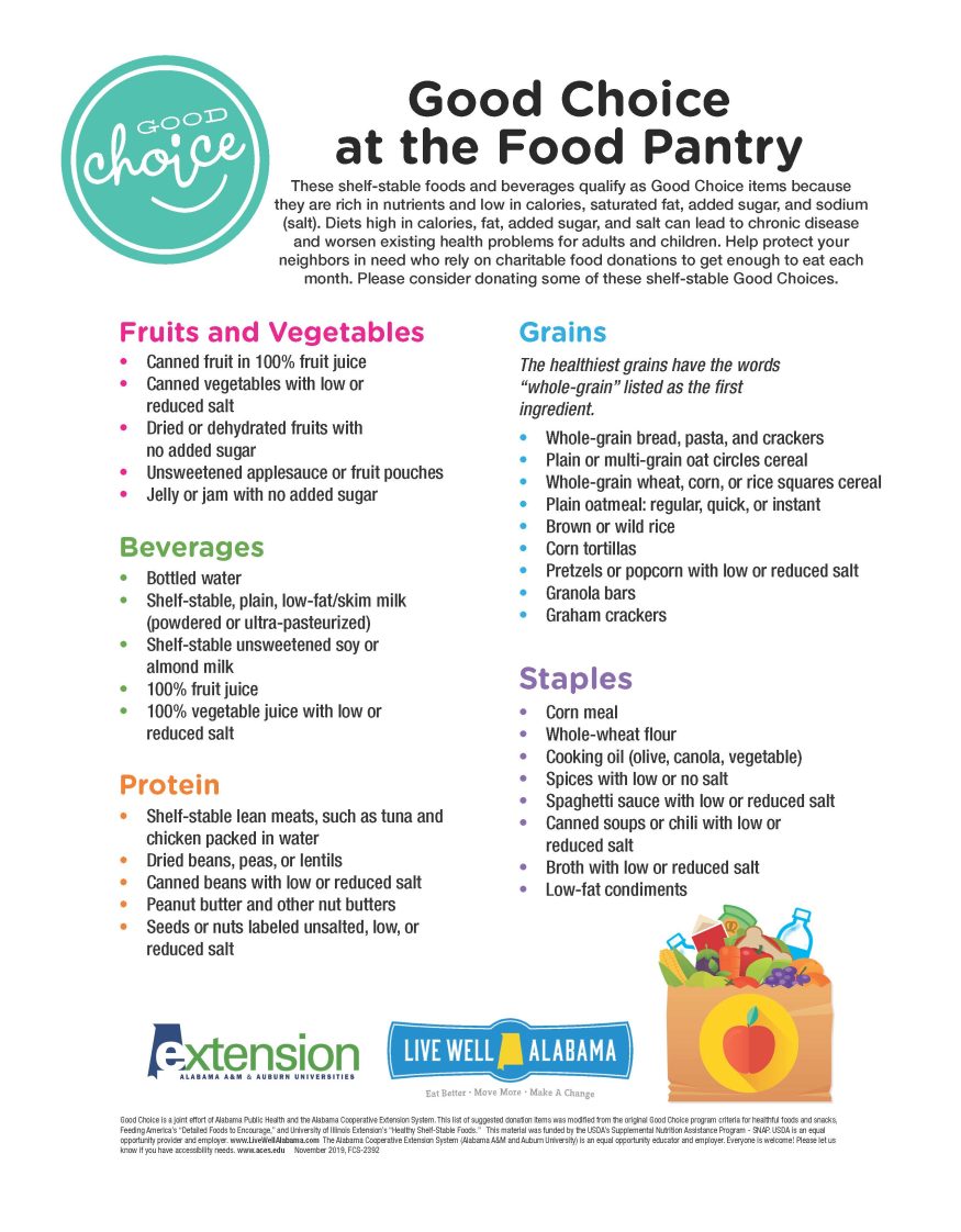 Good Choice at the Food Pantry