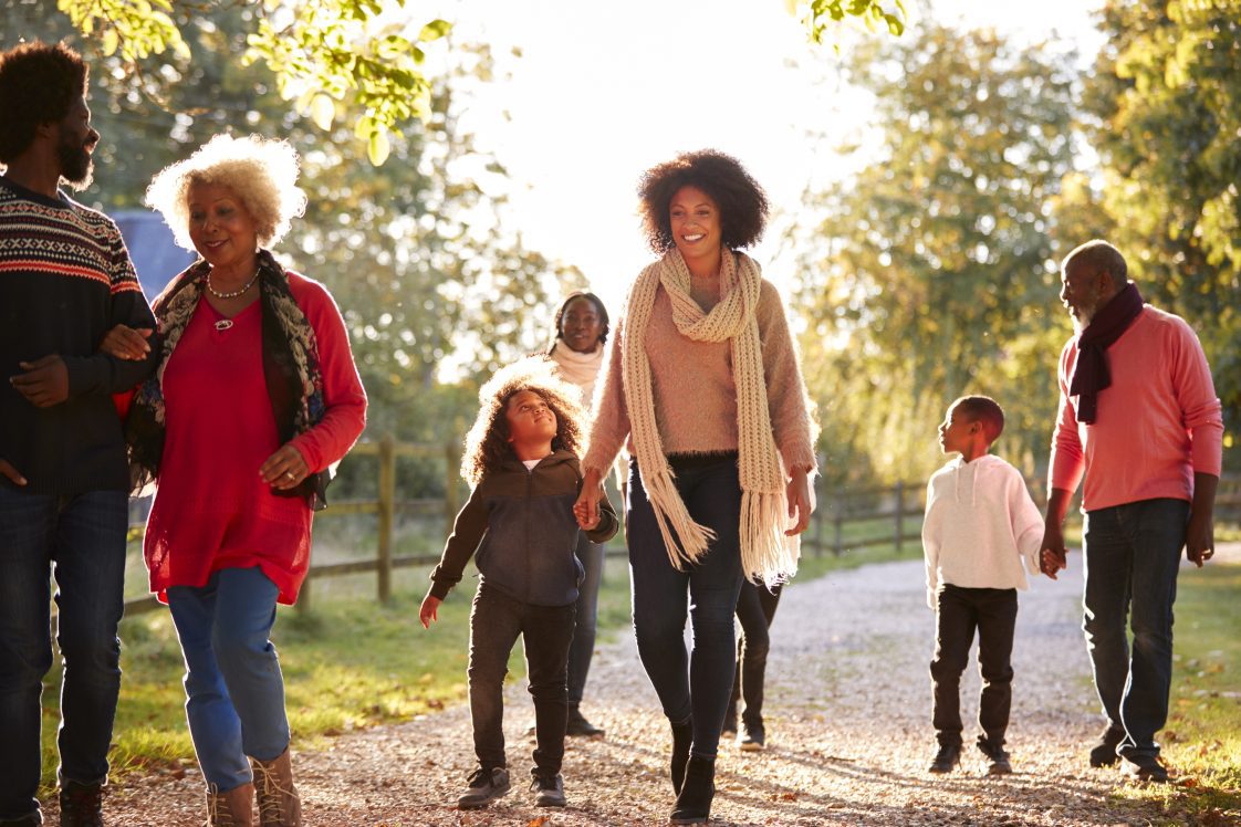 family walking