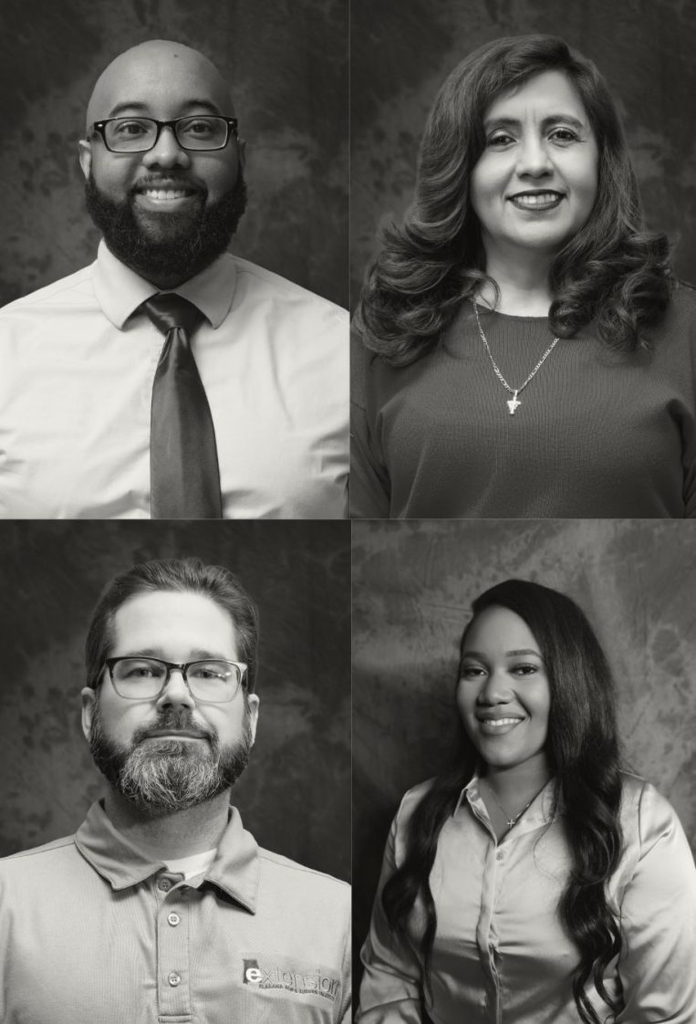 Terence Norwood (top left), Juani Macias-Christian (top right), Jon Jacobson (bottom left) and Marisa Hawkins (bottom right).