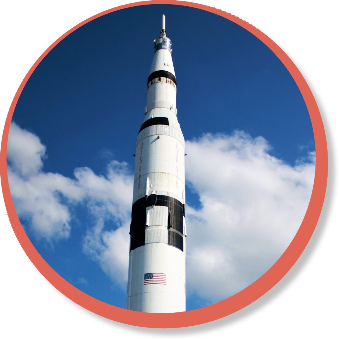 A rocket at the US Space and Rocket Center in Huntsville, Alabama.