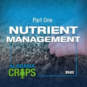 Alabama Crops Report Podcast graphic that reads "Part One Nutrient Management"