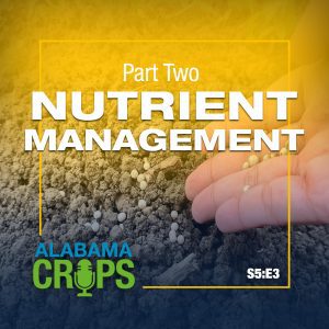 Alabama Crops Report Podcast graphic that reads "Part One Nutrient Management"
