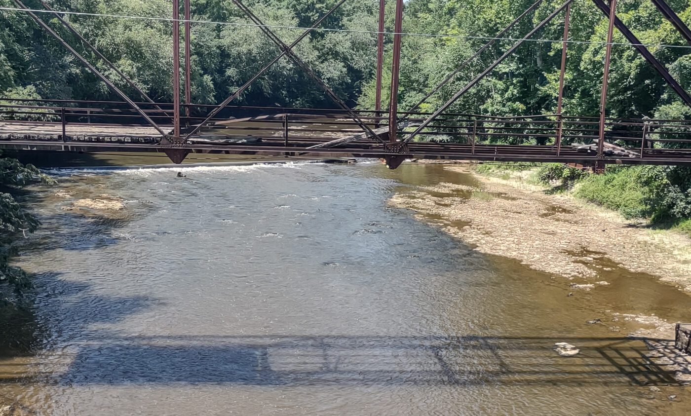 A low-head dam near Coffee County Road 147 on the Pea River.