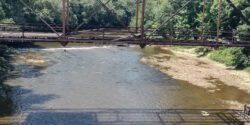 A low-head dam near Coffee County Road 147 on the Pea River.