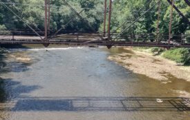 A low-head dam near Coffee County Road 147 on the Pea River.