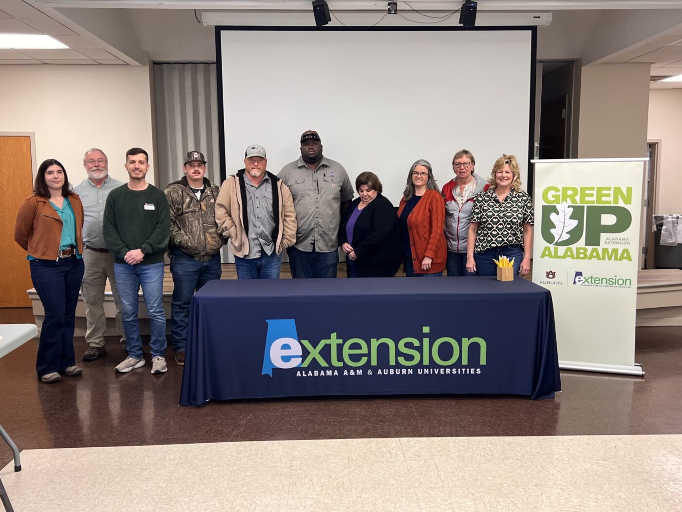 A group of people who attended a Green Up Alabama event.