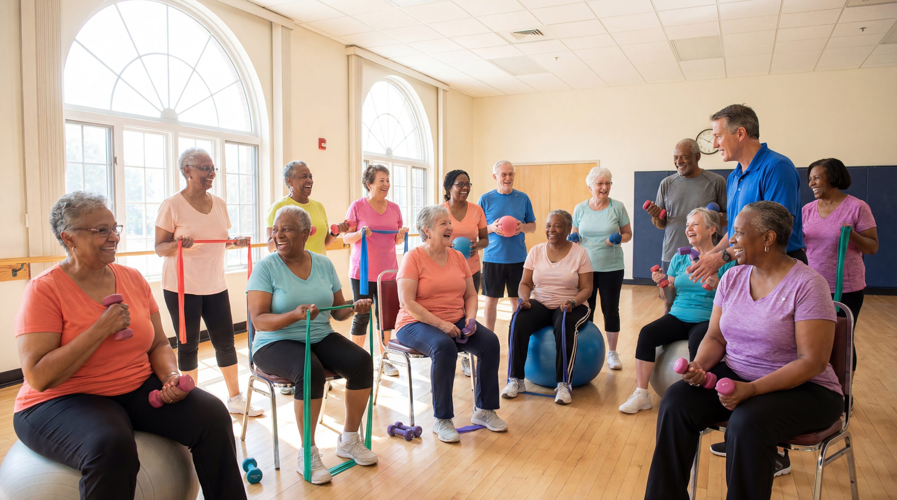 older adults exercising