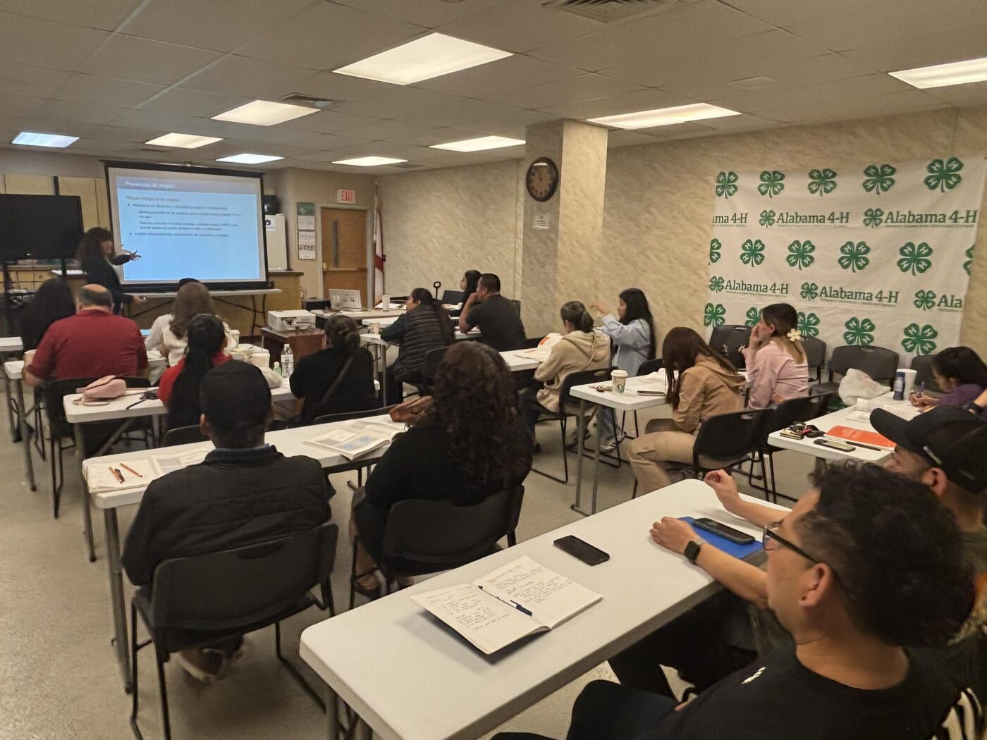 Figure 6. Juani Christian leads an Extension ServSafe class in Spanish for aspiring entrepreneurs.