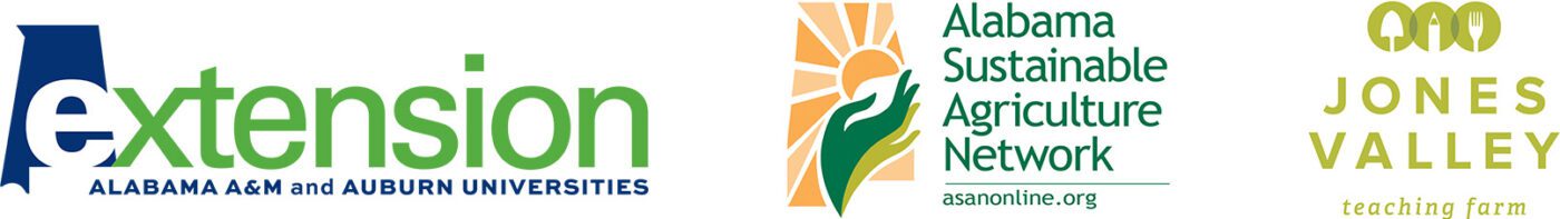 Alabama Extension, Alabama Sustainable Agriculture Network, and Jones Valley Teaching Farm logos