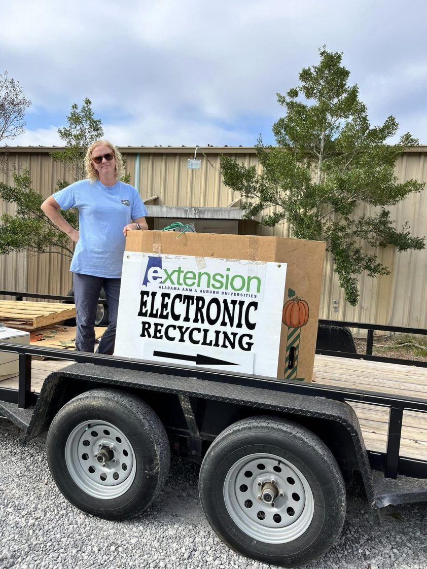Allyson Shabel at e-waste drive