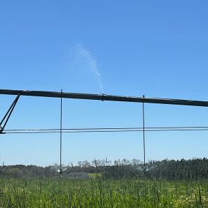 An irrigation system in a field.