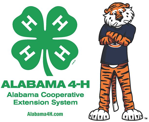 Alabama 4-H logo with an illustration of Aubie