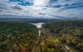 High angle view of trees and plants against sky,Birmingham,Alabama,United States,USA
