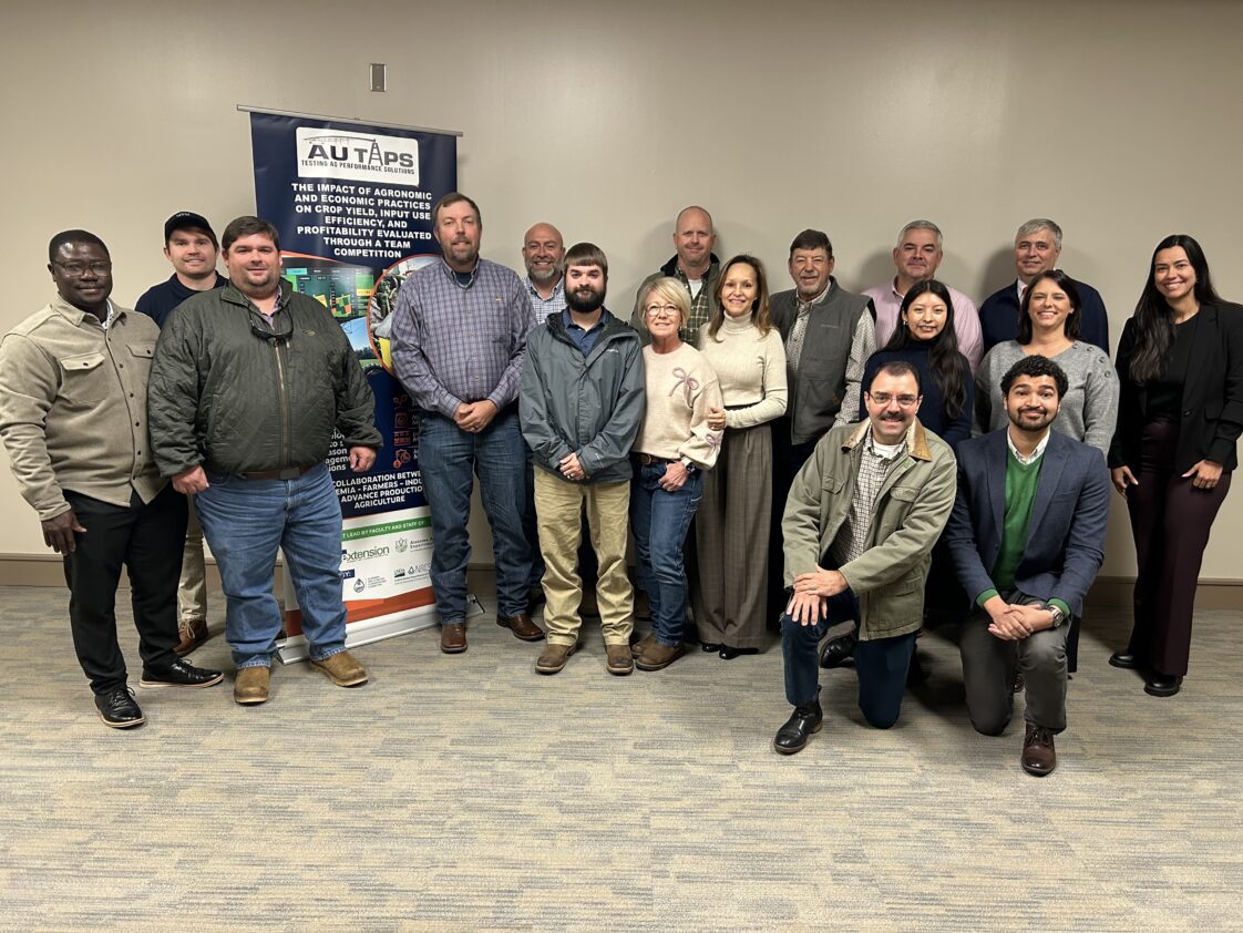 A group of Extension agents, researchers and farmers who gathered to discuss the TAPS results at the Alabama Farmers Federation home office in Montgomery on Dec. 9.