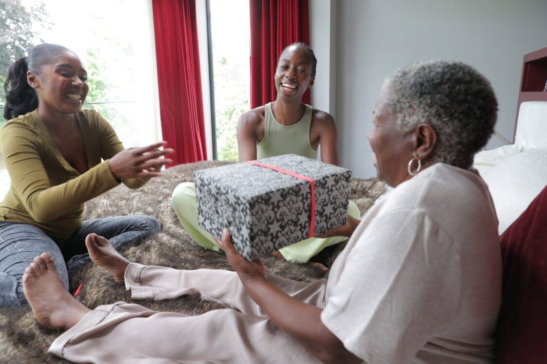 older adult with family