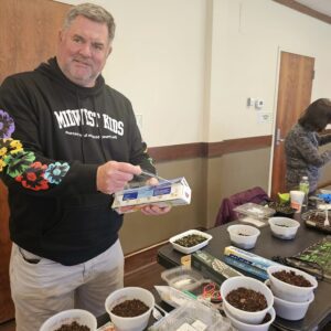 Urban Extension Agent Hayes Jackson leads a Third Thursday session.