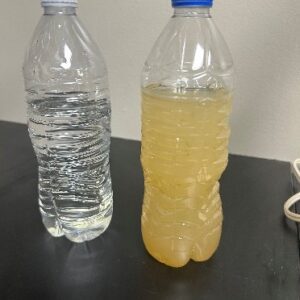 Figure 10. The same water sample as the photo series, reagitated and treated with alum. This picture was taken zero minutes after treatment.