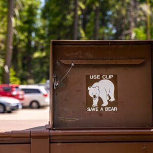 Figure 6. Bear-proof garbage cans and dumpsters protect against bears accessing human food.