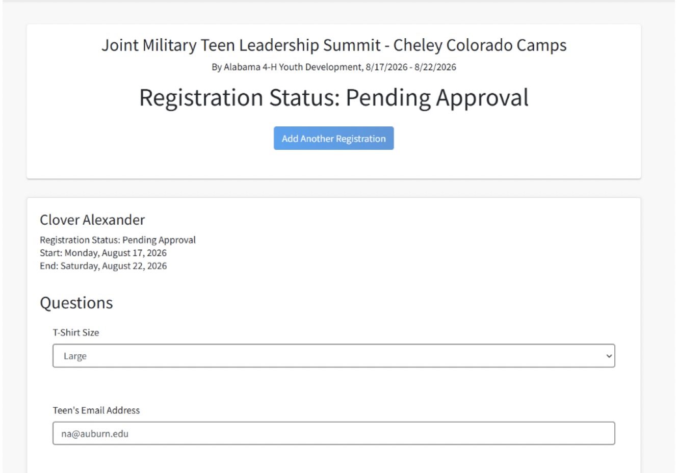A registration screen on a computer where people fill in needed information.