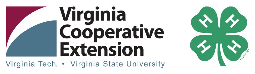 The logo for Virginia Cooperative Extension (Virginia Tech • Virginia State University) and the 4-H green clover.