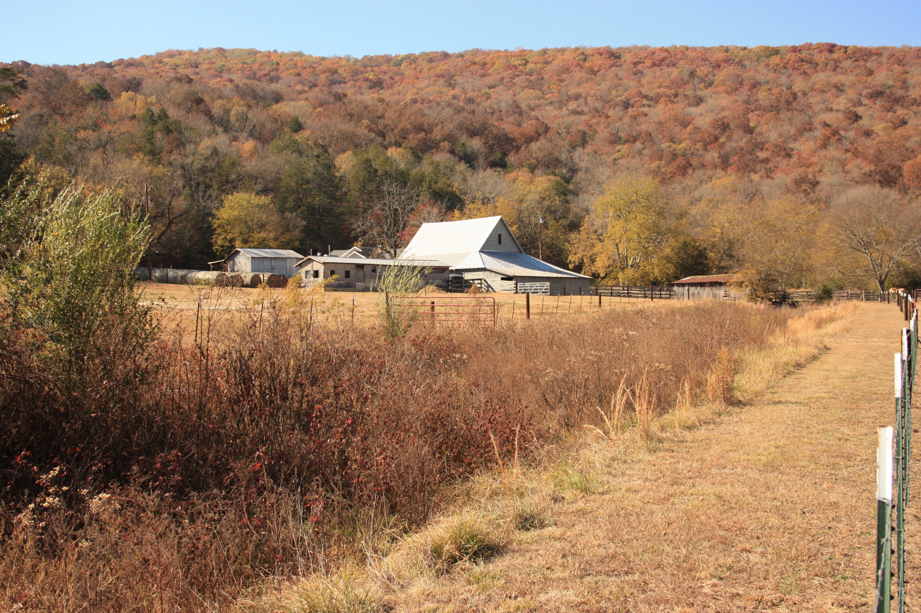 A farm house during dry conditions.