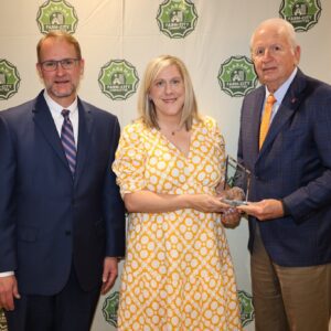 From left are Alabama Farm-City Committee Chair Jeff Helms, Marshall County Farm-City Committee Chair Kristen Roberson and AFAF board member Mahlon Richburg.