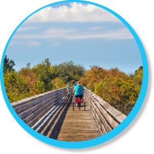 A boardwalk through Gulf State Park