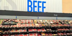 The beef section of a grocery store