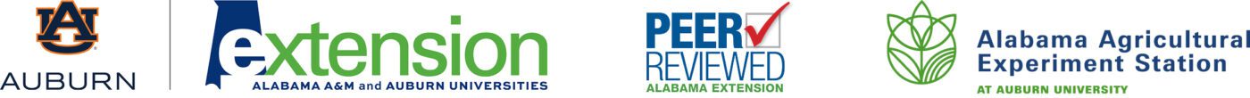 Auburn University-Alabama Extension co-brand with the peer review mark and Alabama Agricultural Experiment Station logo