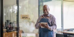 older gentlemen at his business