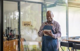older gentlemen at his business