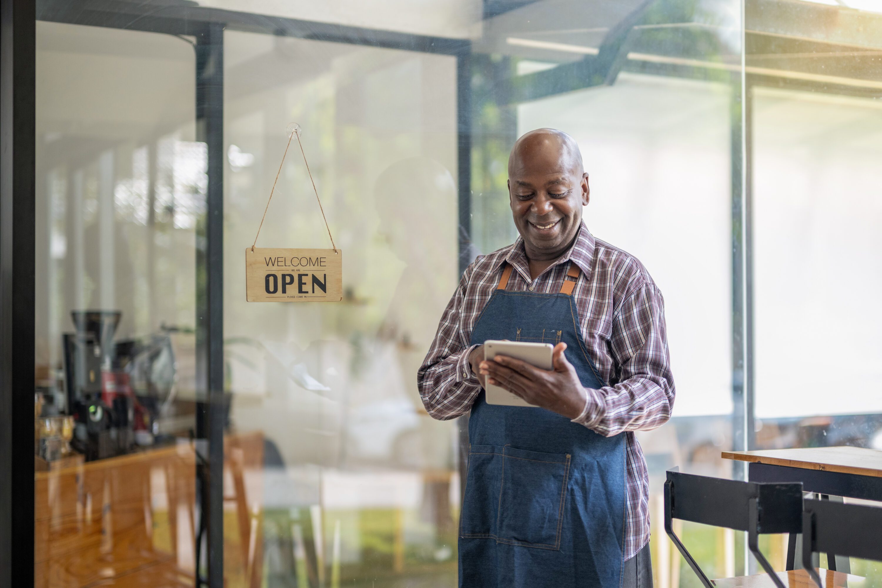 older gentlemen at his business