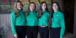 From left are Emma and Ava Mullins of St. Clair County 4-H, Elizabeth Knight of Lamar County 4-H and Alyssa Rios of Marengo County 4-H.