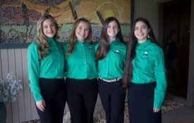 From left are Emma and Ava Mullins of St. Clair County 4-H, Elizabeth Knight of Lamar County 4-H and Alyssa Rios of Marengo County 4-H.