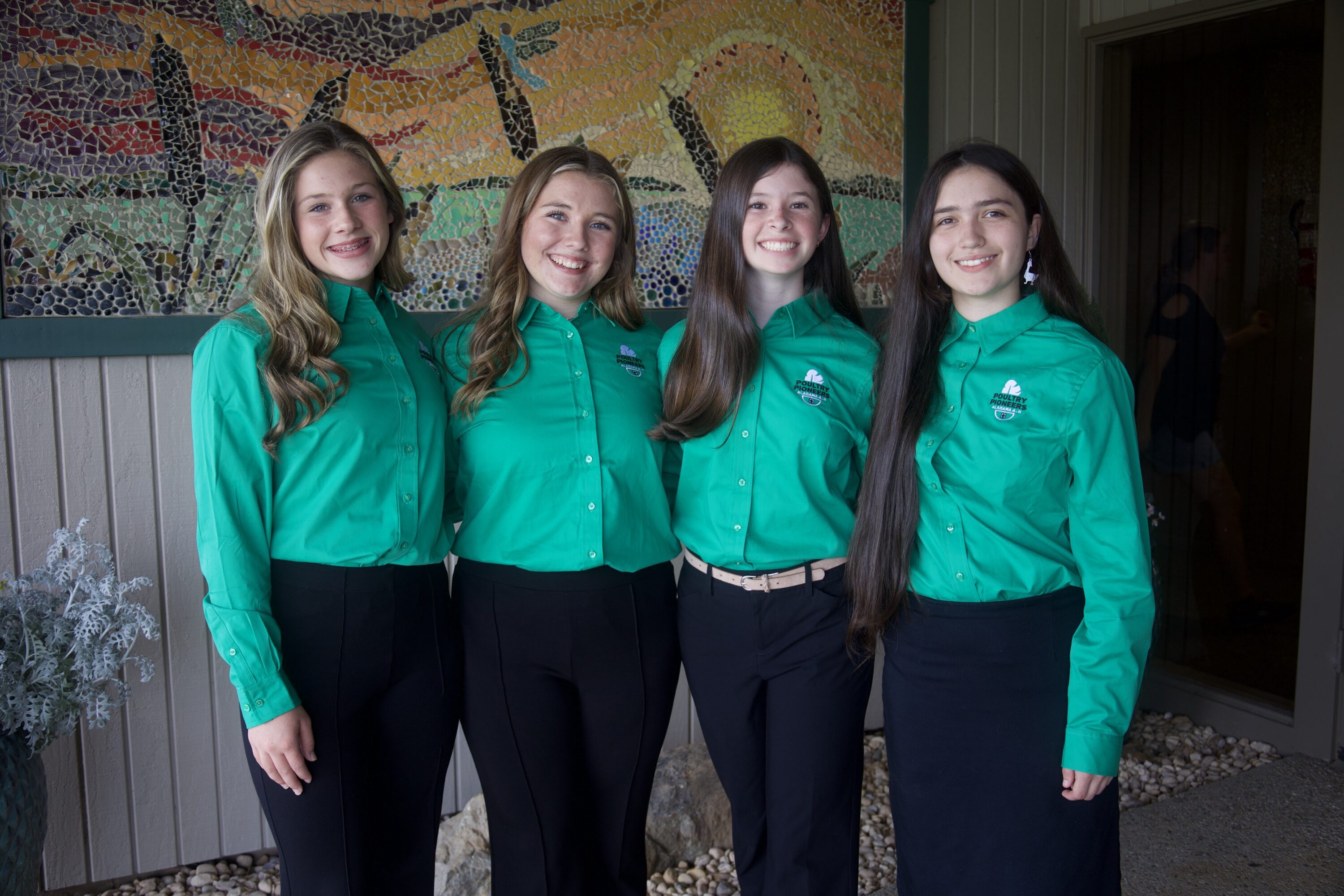 From left are Emma and Ava Mullins of St. Clair County 4-H, Elizabeth Knight of Lamar County 4-H and Alyssa Rios of Marengo County 4-H.