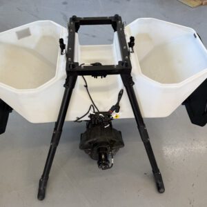 Dry tank (hopper) available in different shapes and sizes on commercial agricultural drones: XAG P150.