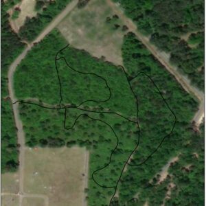An example map designates the forest types and walking trail system.