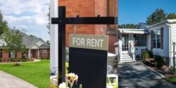 A collage of images included a house, a "For Rent" sign, and a mobile home.