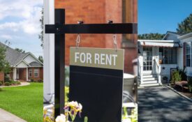 A collage of images included a house, a "For Rent" sign, and a mobile home.
